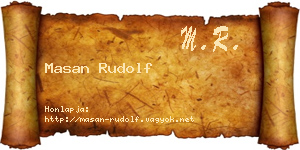 Masan Rudolf névjegykártya